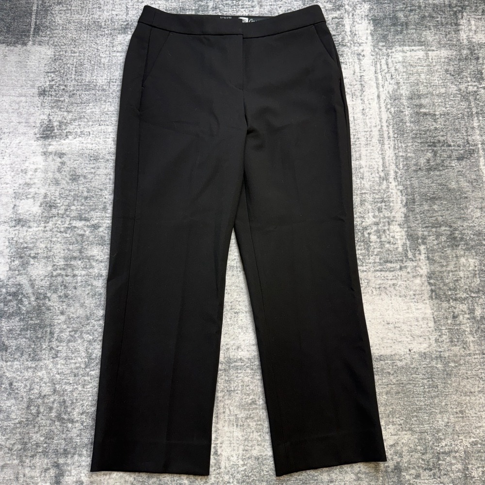 J Crew Pants Women 12 Black Kate Straight Leg Four Season Stretch Trouser Career